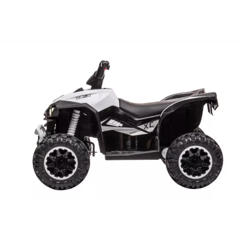 LEAN CARS HL568 White Kids Electric Ride-On Quad Bike – 12V 2x35W, EVA Wheels, LED Lights, MP3/USB/AUX (Model 13558)