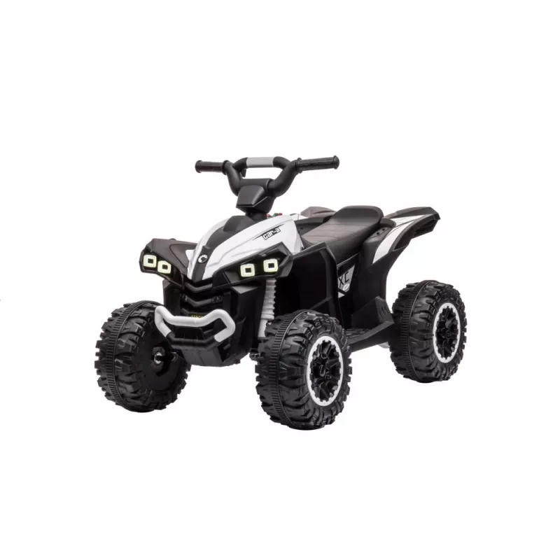 LEAN CARS HL568 White Kids Electric Ride-On Quad Bike – 12V 2x35W, EVA Wheels, LED Lights, MP3/USB/AUX (Model 13558)