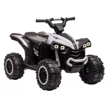 LEAN CARS HL568 White Kids Electric Ride-On Quad Bike – 12V 2x35W, EVA Wheels, LED Lights, MP3/USB/AUX (Model 13558)
