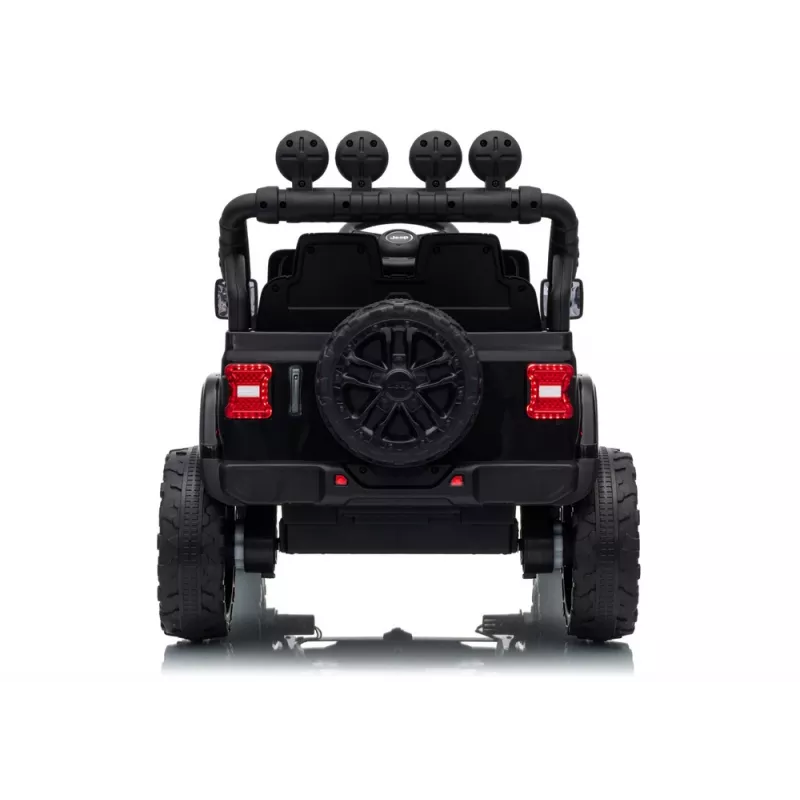 LEAN CARS Jeep Rubicon DK-JWR558 24V Battery-Powered Ride-On Car for Kids, Black
