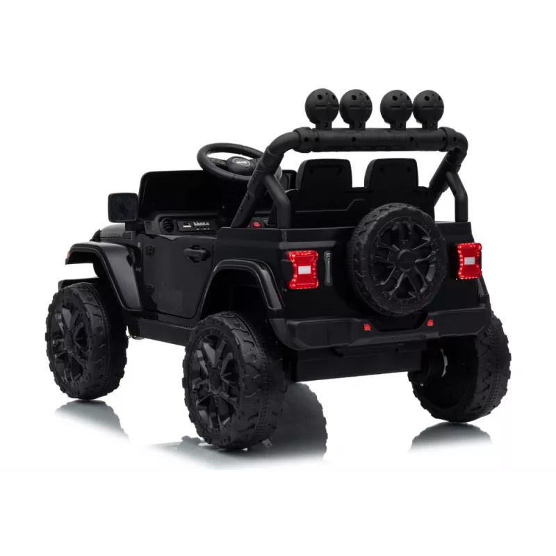 LEAN CARS Jeep Rubicon DK-JWR558 24V Battery-Powered Ride-On Car for Kids, Black