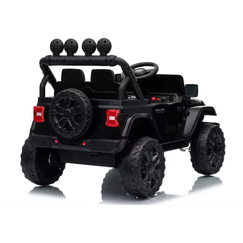 LEAN CARS Jeep Rubicon DK-JWR558 24V Battery-Powered Ride-On Car for Kids, Black