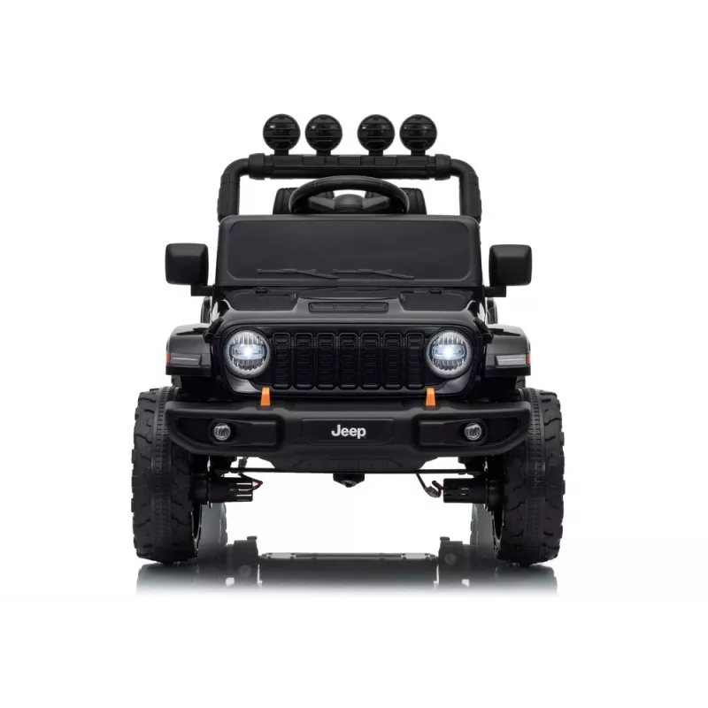LEAN CARS Jeep Rubicon DK-JWR558 24V Battery-Powered Ride-On Car for Kids, Black