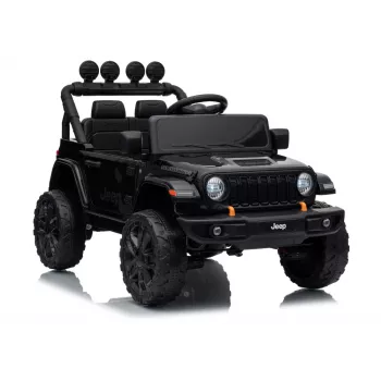 LEAN CARS Jeep Rubicon DK-JWR558 24V Battery-Powered Ride-On Car for Kids, Black