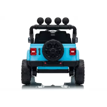 LEAN CARS Jeep Rubicon DK-JWR558 24V Light Blue Battery-Powered Ride-On Vehicle with Parental Remote Control
