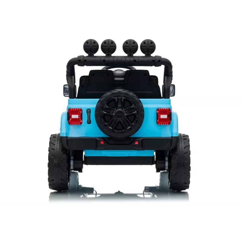 LEAN CARS Jeep Rubicon DK-JWR558 24V Light Blue Battery-Powered Ride-On Vehicle with Parental Remote Control
