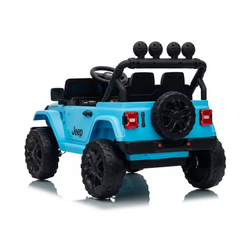 LEAN CARS Jeep Rubicon DK-JWR558 24V Light Blue Battery-Powered Ride-On Vehicle with Parental Remote Control