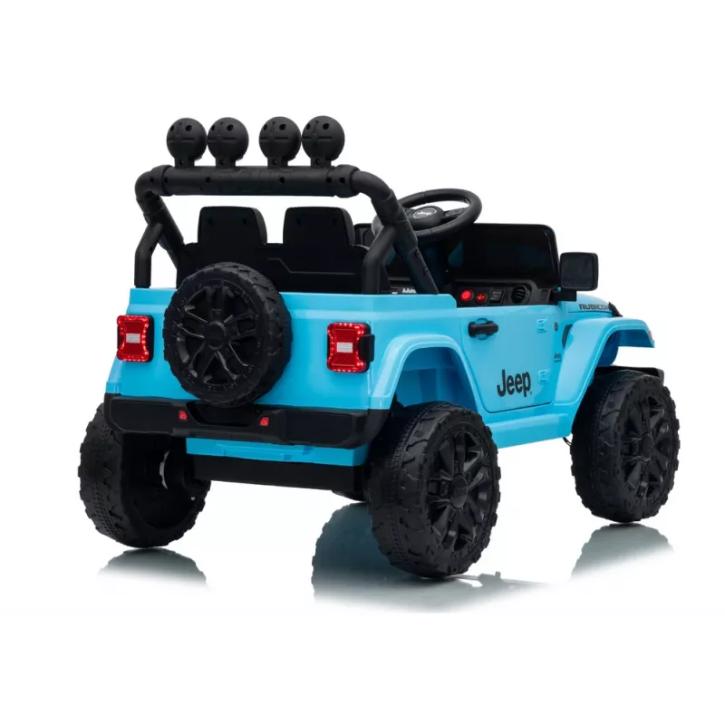 LEAN CARS Jeep Rubicon DK-JWR558 24V Light Blue Battery-Powered Ride-On Vehicle with Parental Remote Control