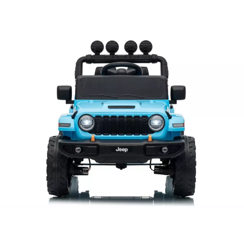 LEAN CARS Jeep Rubicon DK-JWR558 24V Light Blue Battery-Powered Ride-On Vehicle with Parental Remote Control