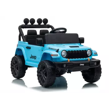 LEAN CARS Jeep Rubicon DK-JWR558 24V Light Blue Battery-Powered Ride-On Vehicle with Parental Remote Control
