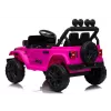 LEAN CARS Jeep Rubicon DK-JWR558 24V Pink Battery-Powered Ride-On Vehicle with Parental Remote Control, EVA Foam Wheels, LED Lights, MP3/USB/AUX, 5-Point Harness, Max Load 35 kg, for Ages 3-8