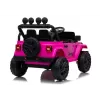 LEAN CARS Jeep Rubicon DK-JWR558 24V Pink Battery-Powered Ride-On Vehicle with Parental Remote Control, EVA Foam Wheels, LED Lights, MP3/USB/AUX, 5-Point Harness, Max Load 35 kg, for Ages 3-8
