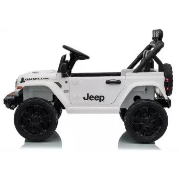 LEAN CARS Jeep Rubicon DK-JWR558 24V White Battery-Powered Ride-On Vehicle for Kids