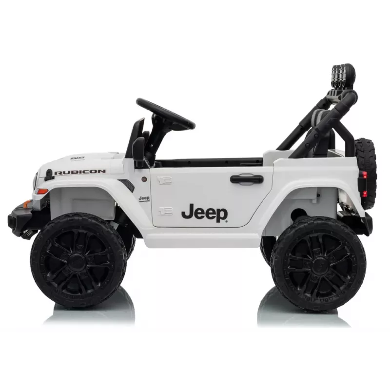 LEAN CARS Jeep Rubicon DK-JWR558 24V White Battery-Powered Ride-On Vehicle for Kids