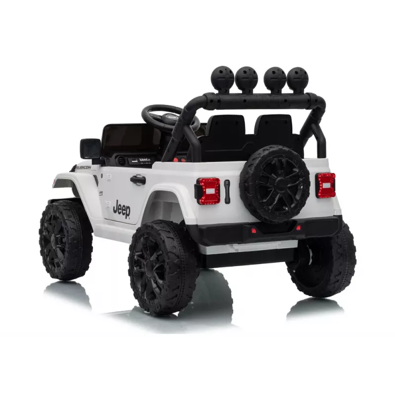 LEAN CARS Jeep Rubicon DK-JWR558 24V White Battery-Powered Ride-On Vehicle for Kids