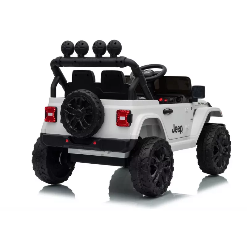 LEAN CARS Jeep Rubicon DK-JWR558 24V White Battery-Powered Ride-On Vehicle for Kids