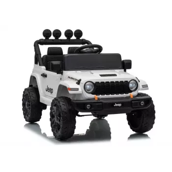 LEAN CARS Jeep Rubicon DK-JWR558 24V White Battery-Powered Ride-On Vehicle for Kids