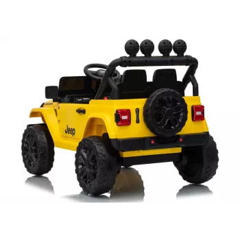 LEAN CARS Jeep Rubicon DK-JWR558 24V Yellow Battery-Powered Ride-On Vehicle with Remote Control