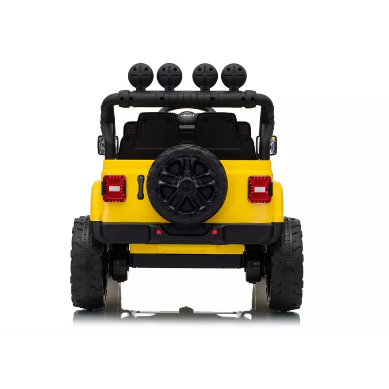 LEAN CARS Jeep Rubicon DK-JWR558 24V Yellow Battery-Powered Ride-On Vehicle with Remote Control
