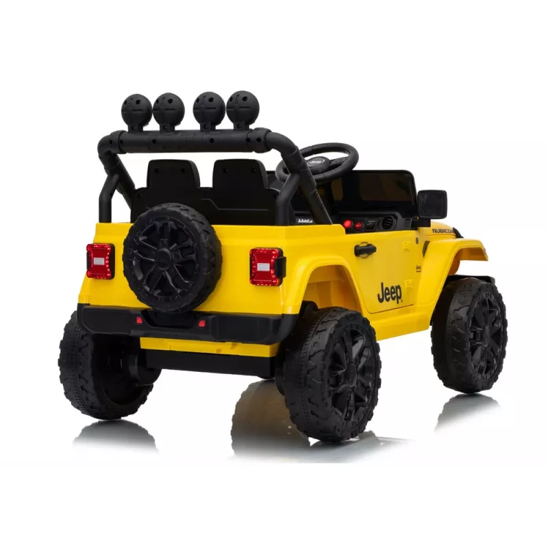 LEAN CARS Jeep Rubicon DK-JWR558 24V Yellow Battery-Powered Ride-On Vehicle with Remote Control