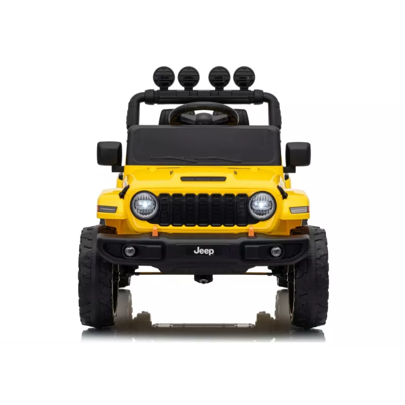 LEAN CARS Jeep Rubicon DK-JWR558 24V Yellow Battery-Powered Ride-On Vehicle with Remote Control