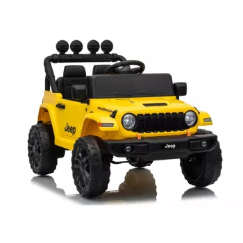 LEAN CARS Jeep Rubicon DK-JWR558 24V Yellow Battery-Powered Ride-On Vehicle with Remote Control