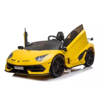 LEAN CARS Lamborghini Aventador SX2028 Electric Ride-On Car for Kids, Yellow