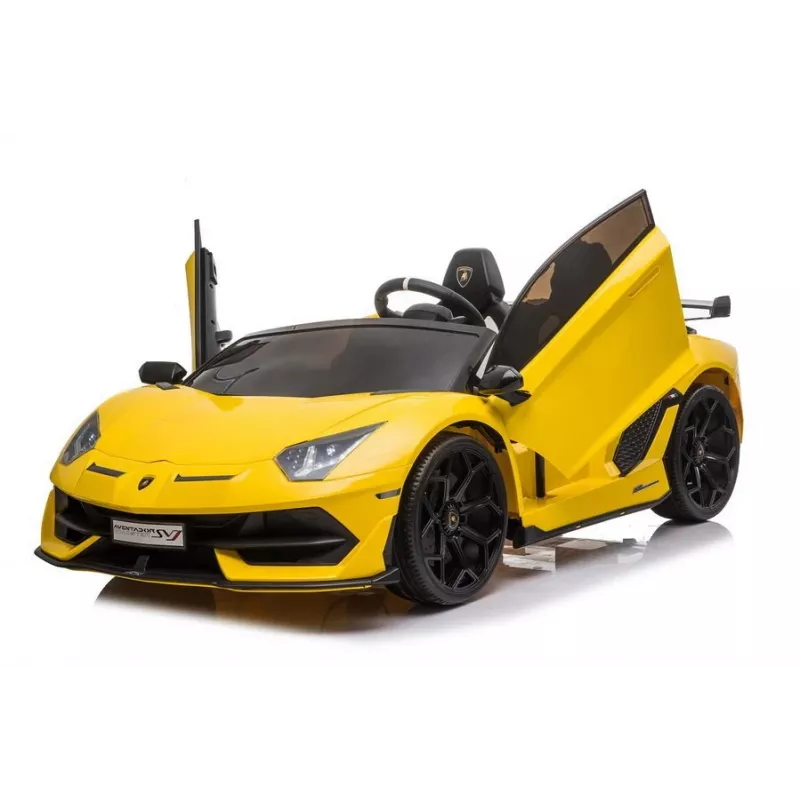 LEAN CARS Lamborghini Aventador SX2028 Electric Ride-On Car for Kids, Yellow
