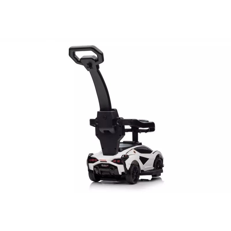 LEAN CARS Lamborghini QLS-996T Ride-On Push Car with Pusher Handle – White