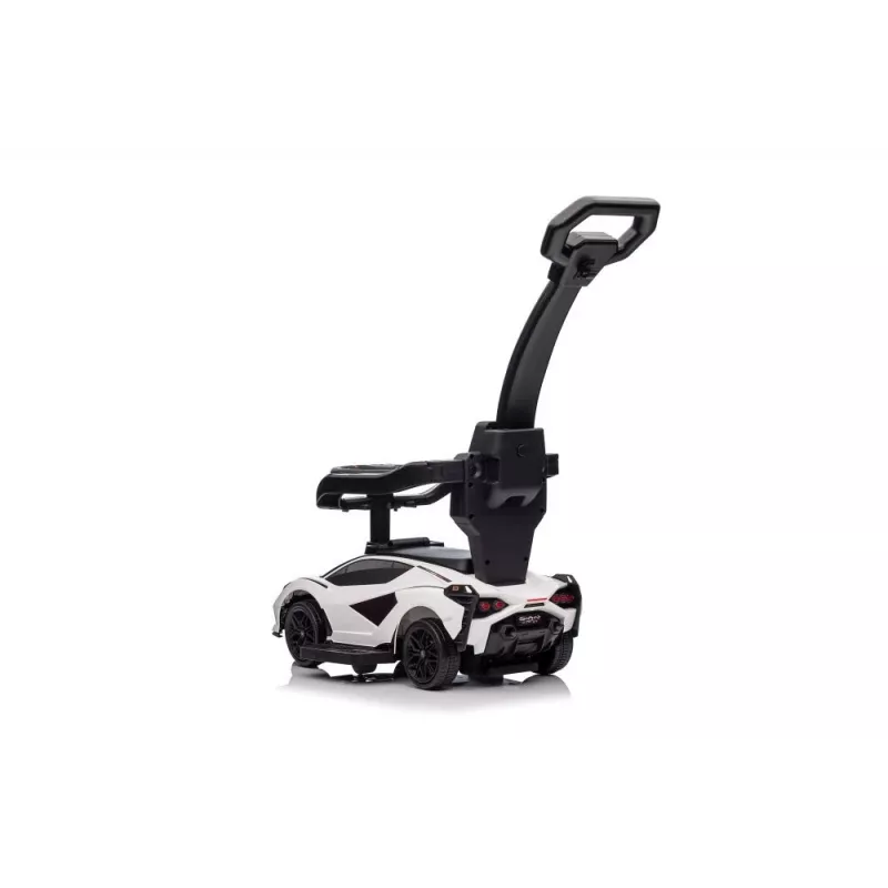 LEAN CARS Lamborghini QLS-996T Ride-On Push Car with Pusher Handle – White