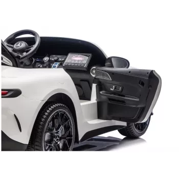LEAN CARS Mercedes-AMG GT63 24V White Battery-Powered Ride-On Vehicle