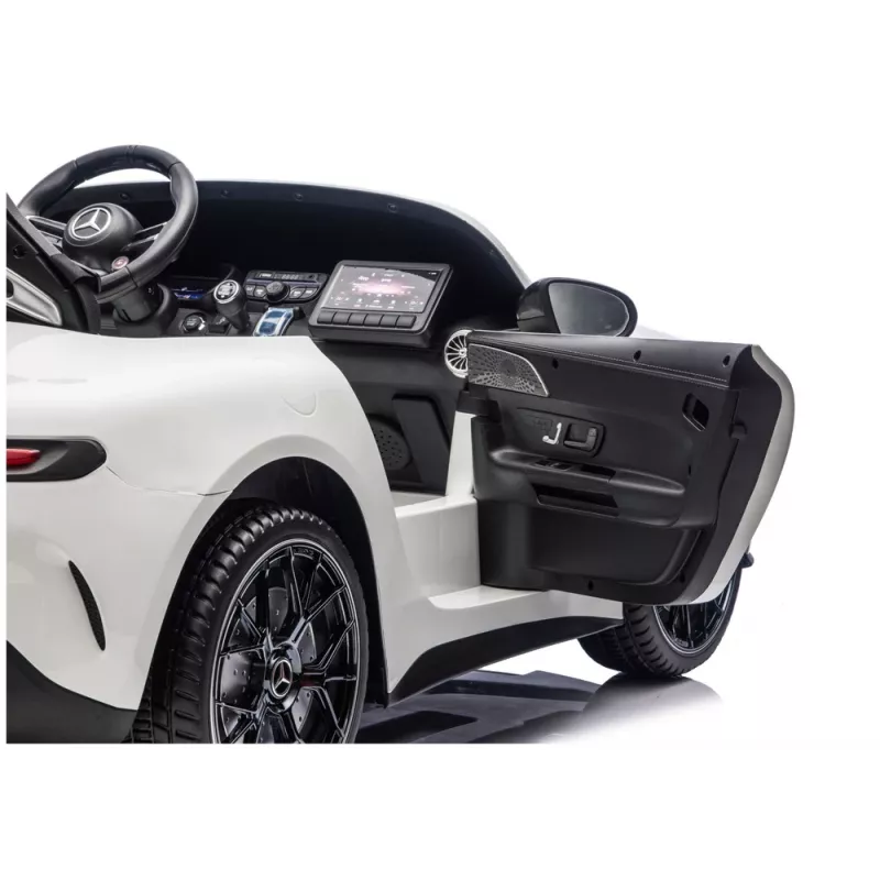 LEAN CARS Mercedes-AMG GT63 24V White Battery-Powered Ride-On Vehicle