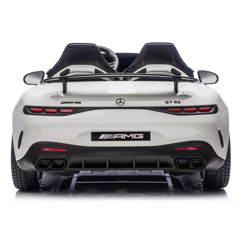 LEAN CARS Mercedes-AMG GT63 24V White Battery-Powered Ride-On Vehicle
