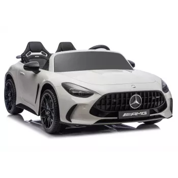 LEAN CARS Mercedes-AMG GT63 24V White Battery-Powered Ride-On Vehicle