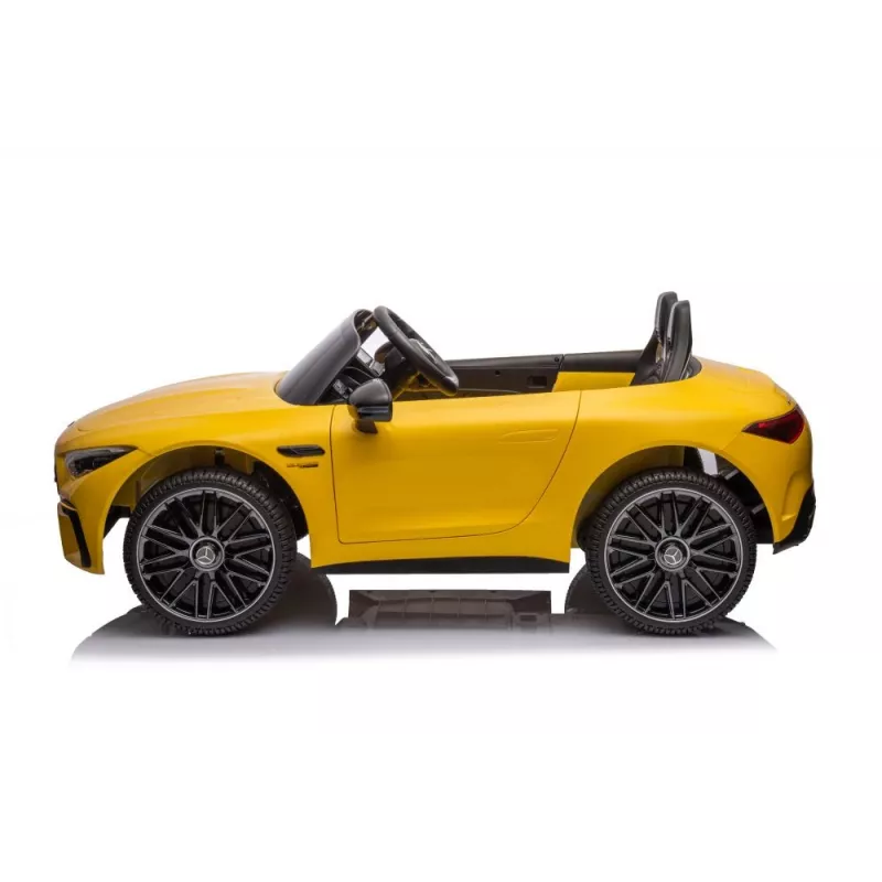 LEAN CARS Mercedes AMG SL63 Battery Car, Yellow Painted