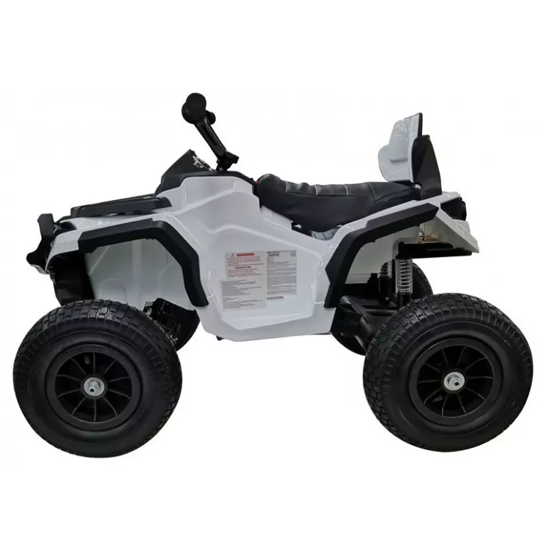 LEAN CARS Quad BDM0906 Electric Ride On Vehicle Pumped Wheels LED Lights MP3 White