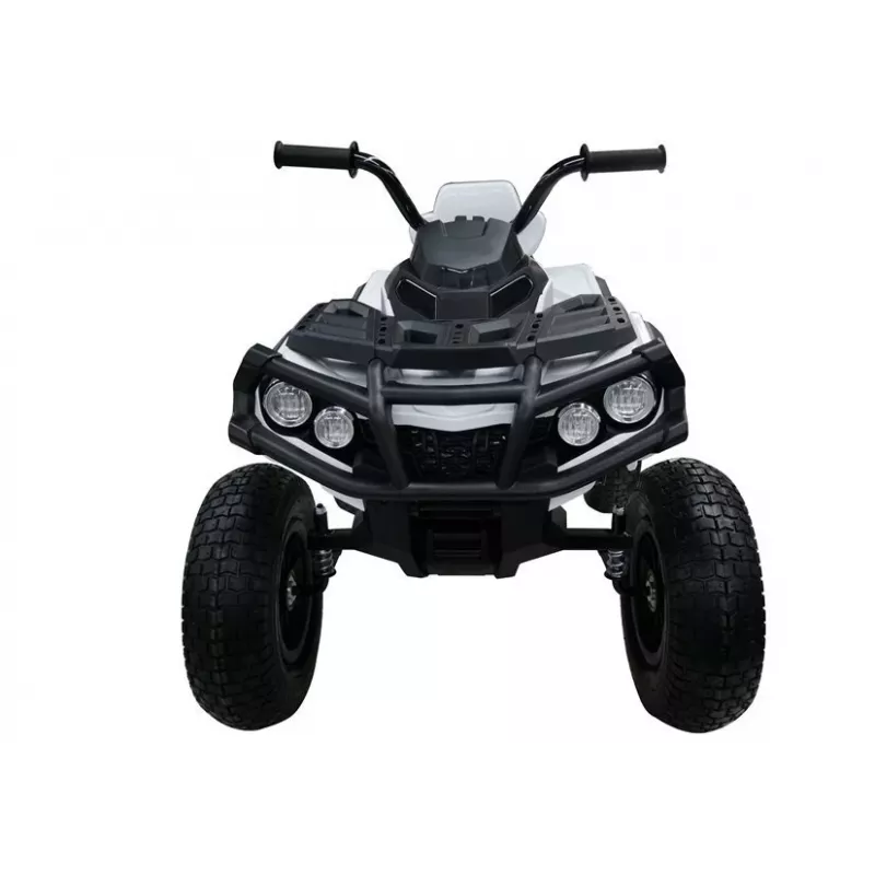 LEAN CARS Quad BDM0906 Electric Ride On Vehicle Pumped Wheels LED Lights MP3 White