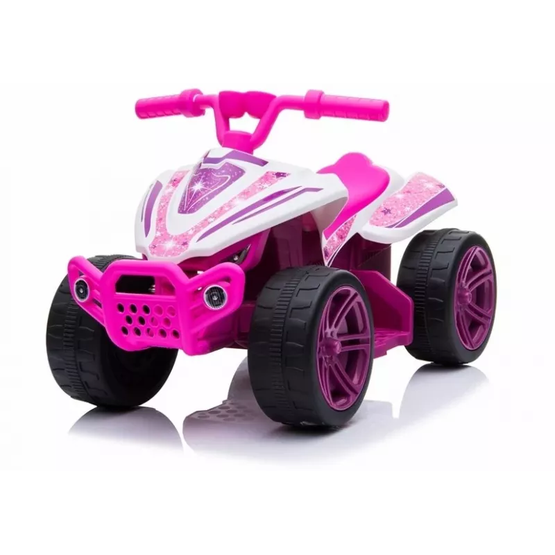 LEAN CARS TR1805 Electric Ride-On Quad White-Pink