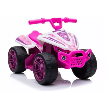 LEAN CARS TR1805 Electric Ride-On Quad White-Pink