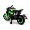 LEAN CARS XW-07 Battery-Powered Motorbike with Illuminated LED Wheels Green