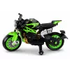 LEAN CARS XW-07 Battery-Powered Motorbike with Illuminated LED Wheels Green