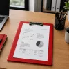 LEAN Clipboard with Metal Clip for Writing A4 Red