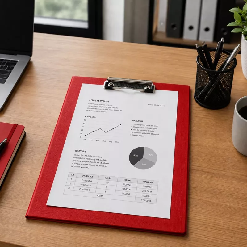 LEAN Clipboard with Metal Clip for Writing A4 Red