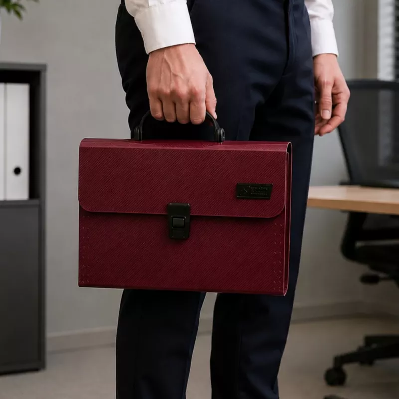 LEAN Folder Expanding File Folder 13 Compartments Burgundy A4