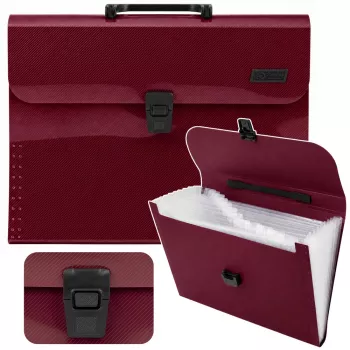LEAN Folder Expanding File Folder 13 Compartments Burgundy A4