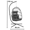 LEAN Hanging Rocking Chair Garden Cocoon Cushions Swing Gray Frame