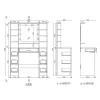 LEAN Large Dressing Table with Mirror and LED Light, 7 Drawers, Shelves, White, 140x100x40 cm