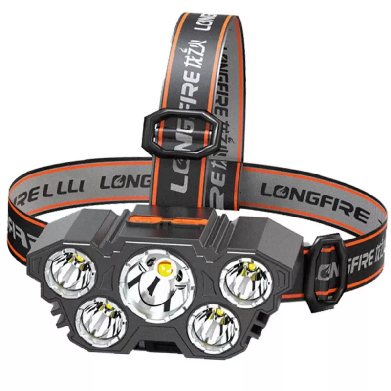 LEAN LED Headlamp 5 Diodes Motion Sensor 4 Lighting Modes 1000 Lumens 200m Beam