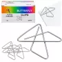 LEAN Metal Butterfly Cross Clips for Office Documents 32 mm 50 pcs
