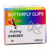 LEAN Metal Butterfly Cross Clips for Office Documents 64 mm 12 pcs